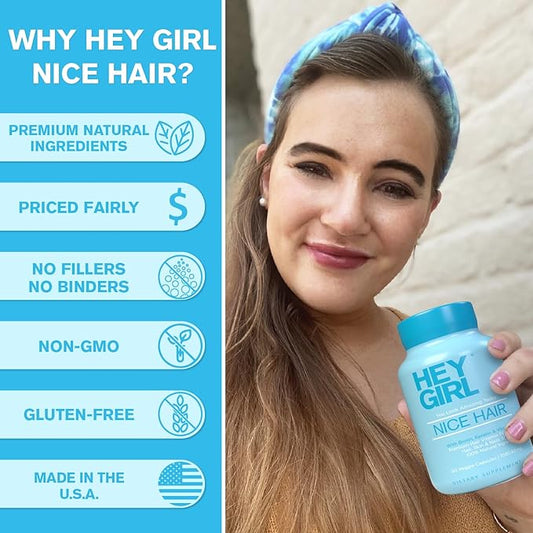 Hair Vitamins To Help Thinning and Fallout - Hair Supplement To Grow Hair Faster, Stronger & Have Healthy Skin & Nails - Scientifically Made With Biotin, Keratin, Folic Acid, Vitamin B, C, 60 Capsules