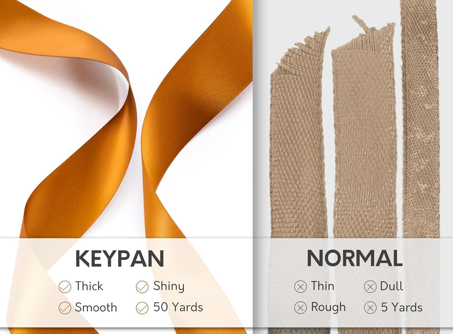 Copper Satin Ribbon 7/8 Inch x 50 Yards Double-Faced Polyester Ribbons for Bows Crafts Gift Wrapping Christmas Flower Bouquet Fall Wedding