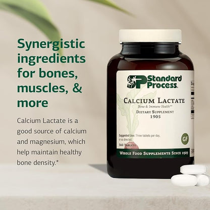 Standard Process Inc. Calcium Lactate - Immune Support and Bone Strength - Bone Health and Muscle Supplement with Magnesium and Calcium - 360 Tablets