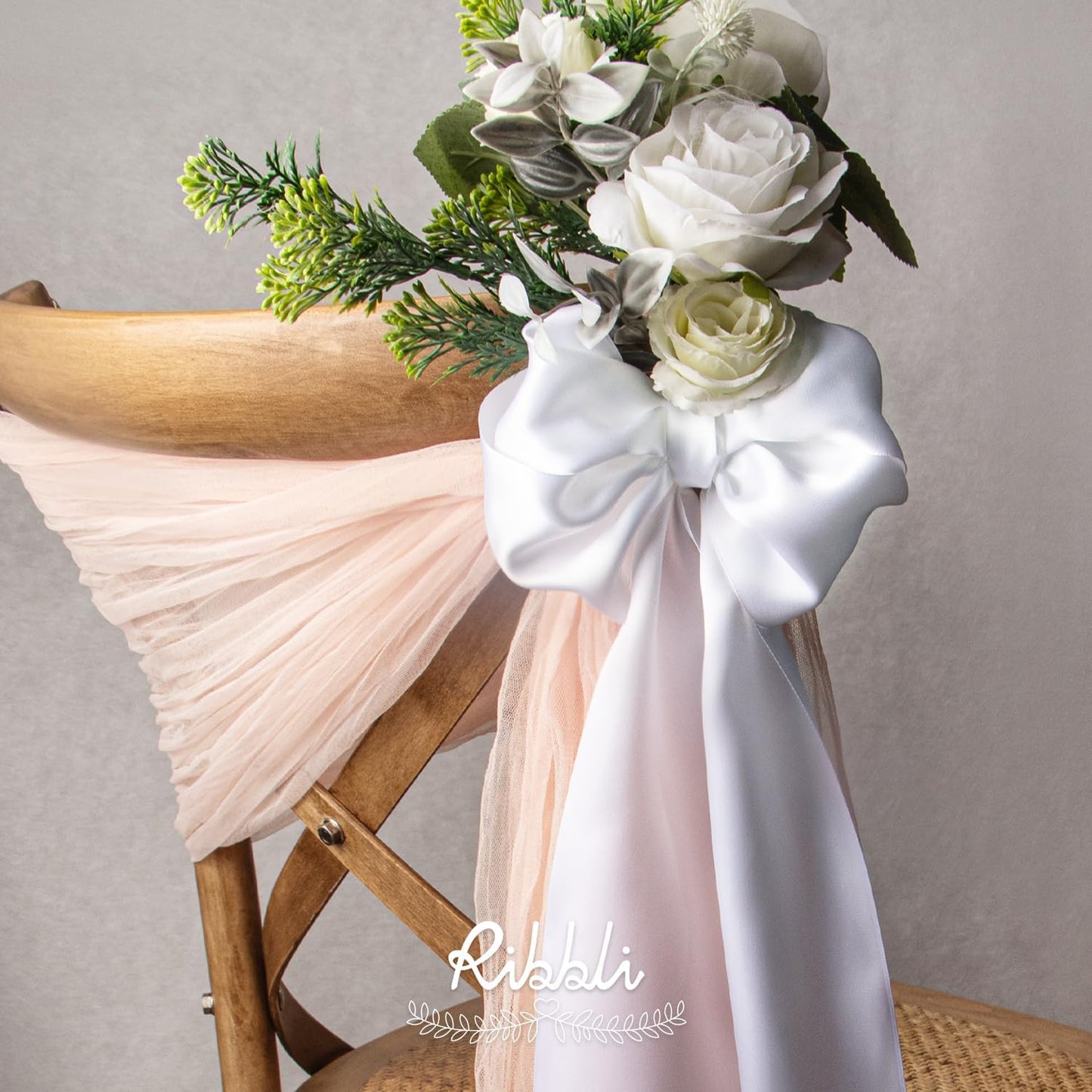 Ribbli White Satin Ribbon 4 Inch Wide White Ribbon for Wedding Chair Sash Grand Opening Ceremony Big Bows Gift Wrapping Floral Crafts Cake Decor-Double Faced Satin Continuous 10 Yards