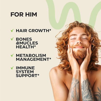 Biotin and Collagen Peptide Gummies for Hair Growth, Skin and Nails - 82000 Mcg per Serving - Biotin Chewables with Keratin Max Strength - Beauty Gummies for Women and Men - Sugar Free, Non-GMO