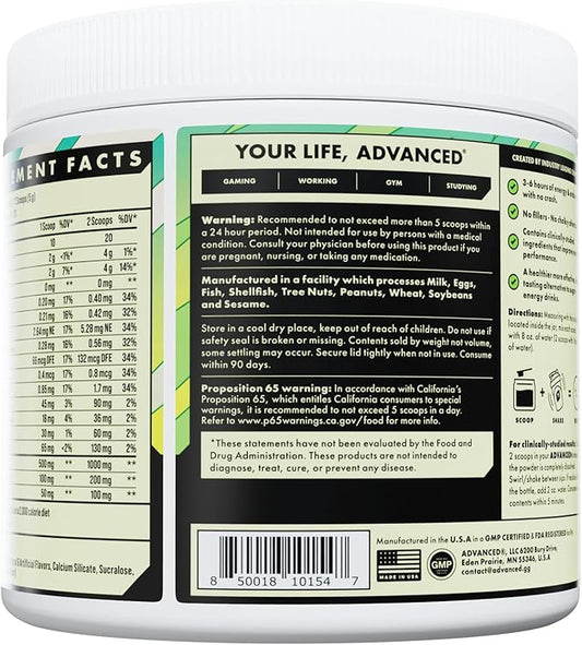 Advanced Energy Boosting Formula with Electrolytes for Hydration - L-Theanine to Combat Jitters Sugar Free & Keto Friendly No Maltodextrin (40 Servings) (Melon Cream Pop)