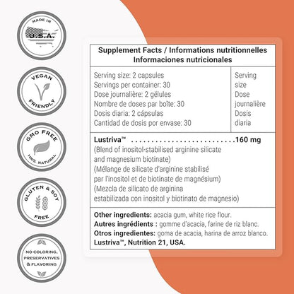 Supersmart - Hair Growth Booster 160mg per Day (Lustriva Supplement) - Biotin 40x More Soluble | Non-GMO & Gluten Free - 60 Vegetarian Capsules