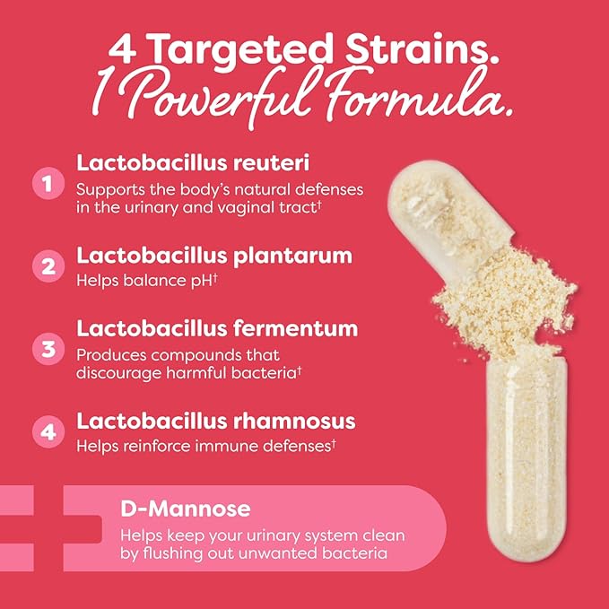 Probulin Total Care Women's Urinary Tract = Prebiotics + Probiotics + Postbiotics to Support a Healthy Vaginal Microbiome - 20 Billion CFU - 12 Strains - 30 Vegan Capsules