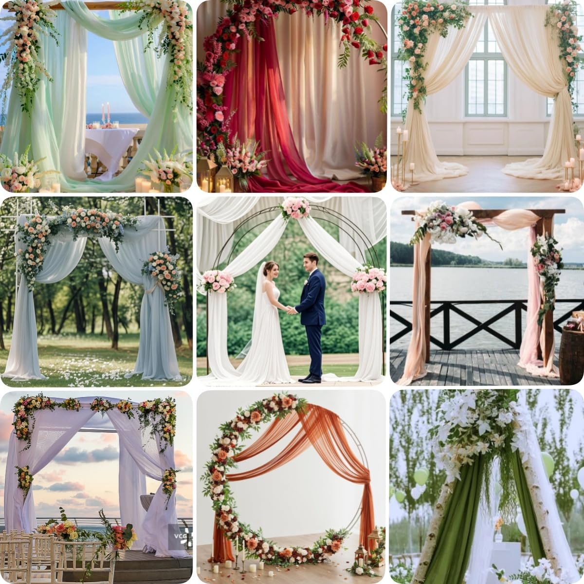 Fall Terracotta Wedding Arch Draping Fabric 1 Panel 29" × 20FT Sheer Drapes Outdoor Curtain for Wedding Ceremony Baby Bridal Shower Arch Ceiling Backdrop Decor