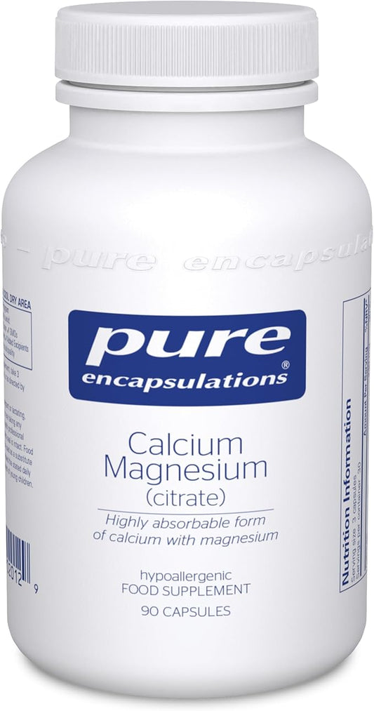 Pure Encapsulations Calcium Magnesium (Citrate) - 240 g Calcium & 240 g Magnesium - Bone Health Support - Non-GMO & Vegan - 90 Capsules