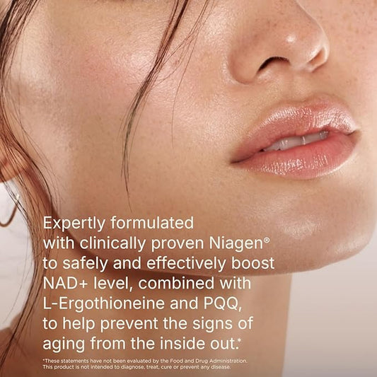 Swisse NAD+ Pro Anti-Aging | Featuring Clinically Proven 300mg Niagen® | L-Ergothioneine & PQQ | Supports Beauty, Longevity & Vitality | 30 Capsules