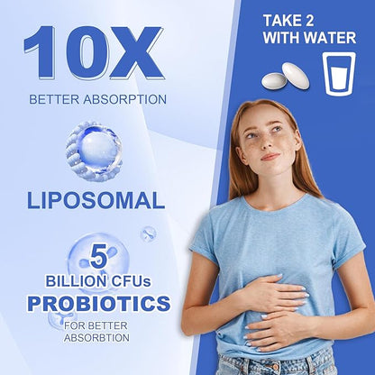 Liposomal Calcium AKG Supplement 1500mg with Vitamin D3 & K2 Softgels for Women & Men│ High Absorption│Calcium Supplements with Magnesium Glycinate, Boron, Probiotics & Vitamin C for Bone - 120 Pills