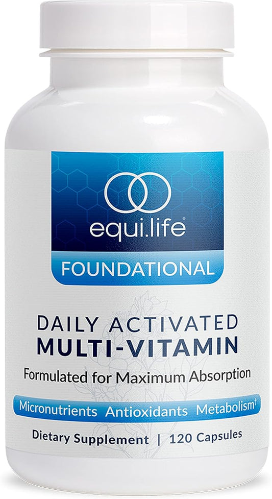 Equilife Daily Activated Multivitamin, 21 Essential Vitamins and Minerals with B Complex, Antioxidant Formula for Immunity and Wellness Support, Gluten Free, Non GMO, 120 Capsules