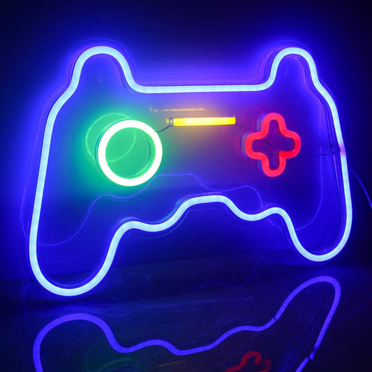 ineonlife LED Gamer Neon Sign, Gaming Room Wall Decor for Boys Teen Bedroom Decorations, Game Room Accessories and Decor Birthday Gifts (16''x 11'' / USB Powered)