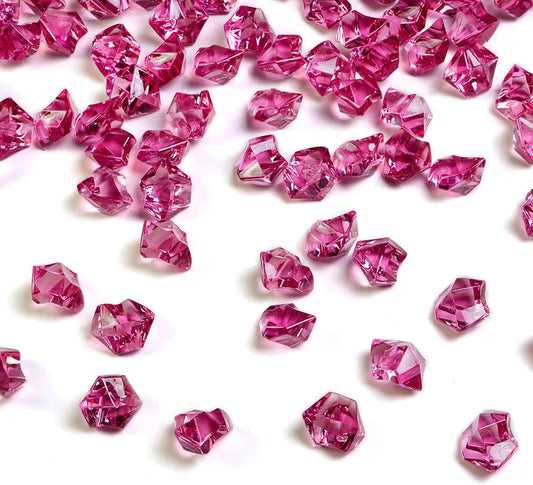 HappyFiller 15 OZ Burgundy Fake Ice Rocks Crystal Acrylic Gem Stone for Glass Vase Fillers,Candle Holder Decor, Wedding Centerpieces,Crafts,Dessert Table Decorative Scatter,Party,Home Accents