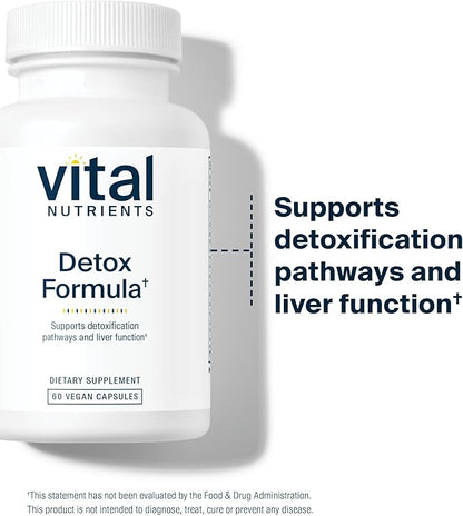 Vital Nutrients Detox Formula | Vegan Liver Detox | Antioxidant Supplement Promotes Liver & Detoxification Support | Gluten, Dairy, Soy Free | Non-GMO | 60 Capsules
