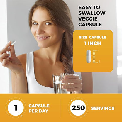 Viva Naturals Vitamin C and Zinc Supplement (250 Capsules) - 1000 mg Vitamin C with Zinc 20 mg Antioxidant Supplements for Immune Support, Vitamin Supplement for Adults