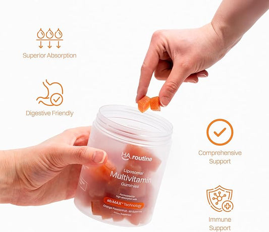 Liposomal Multivitamin Gummies for Men & Women, Orange Passion Fruit Flavor – 520 mg Liposomal Multi Complex with 14 Vitamins & Minerals, Immune Support & Antioxidant Defense – 30 Servings