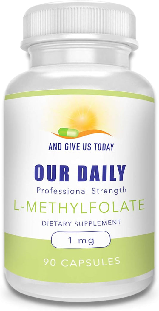 Our Daily Vites L-Methylfolate 1mg / 1000 mcg Maximum Strength Active Folate, 5-MTHF, Filler Free, Gluten Free, Non-GMO, Vegetarian Capsules 90 Count (Pack of 1)