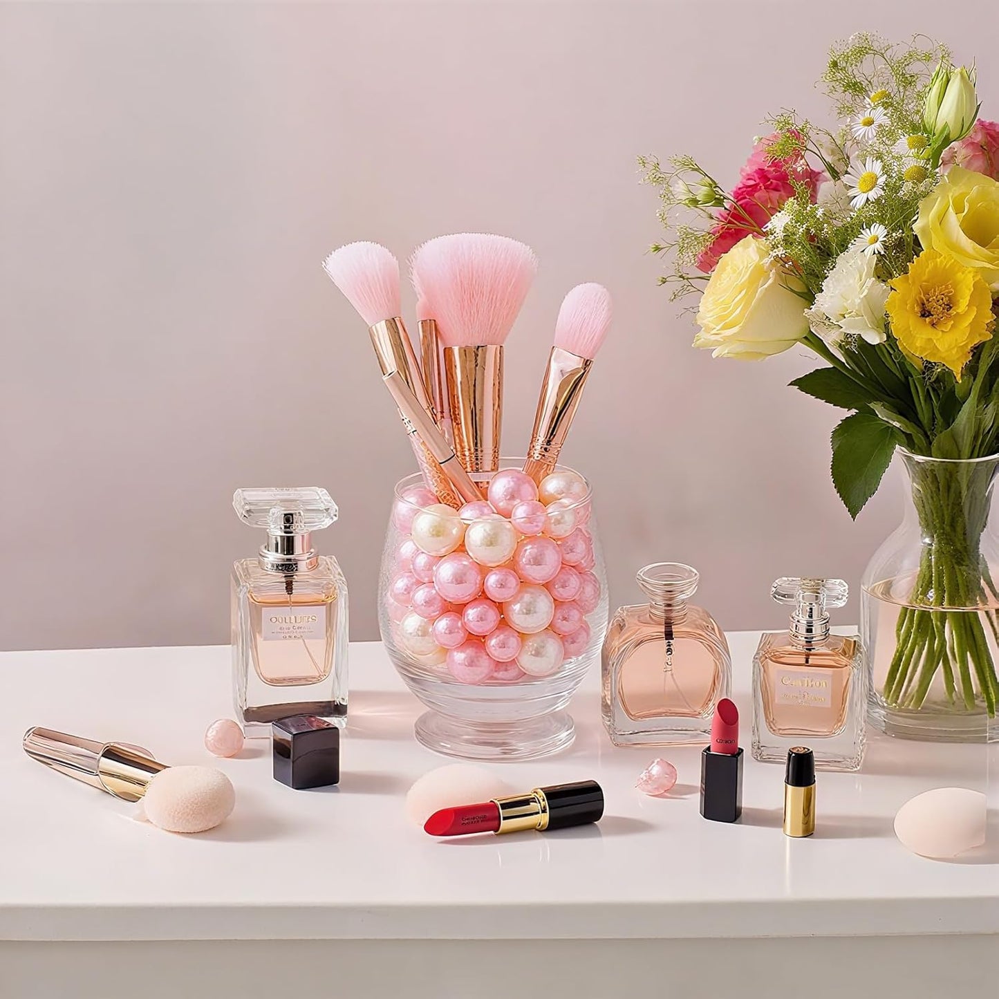 200 Pcs Vase Filler Beads Pink Pearl Beads for Vase No Hole Pearls for Centerpieces Vases DIY Home Table Party Decor DIY Wedding 8/14/20mm