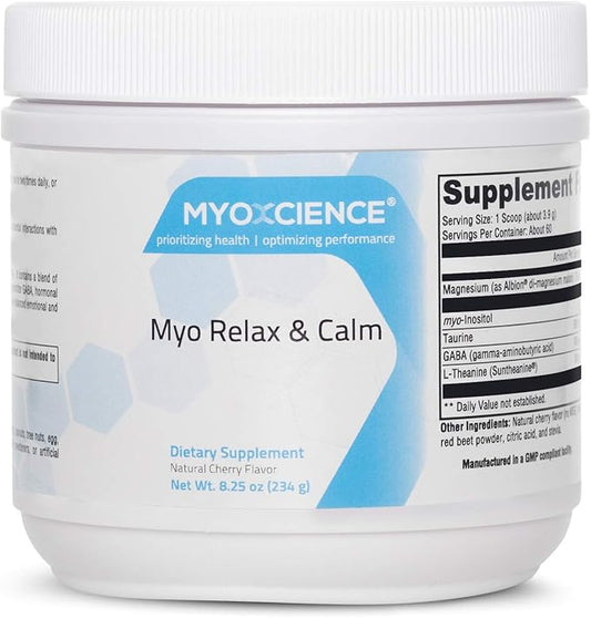 MYOXCIENCE Myo Relax & Calm | Myo-Inositol, L-Theanine, Taurine, Magnesium & GABA | Supports Sleep, Neurotransmitter & Hormone Support