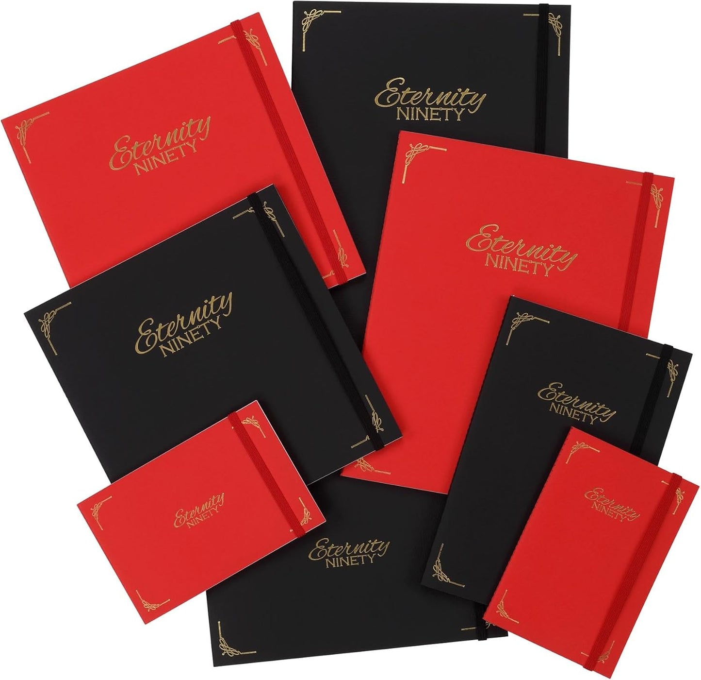 New York Central Eternity Ninety Flat Book- 4x6" Sketch Watercolor Journal, Pack of 10- Red Soft Paperback- Watercolor Sketchbook w/Elastic Band,100 Total Sheets 100% Cotton, 90 lb Cold-Pressed