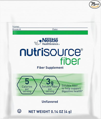 Nestle Nutrisource Fiber Fiber Supplement Unflavored 4 Gram Packet 75 Ct