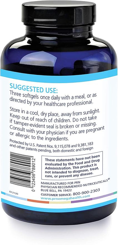 PRN De3 Dry Eye Ultra Pure rTG Omega 3 – Support for Dry Eyes - 2240mg EPA & DHA – New & Improved-Burpless-1 Serving, 3-Month Supply
