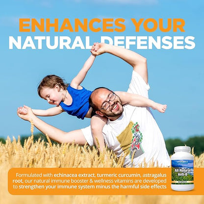 LifeSource Vitamins All Natural Anti-B for Immune Support, 14 All Natural Ingredient with Echinacea & Garlic Extract, 90 Immune Defense Capsules.