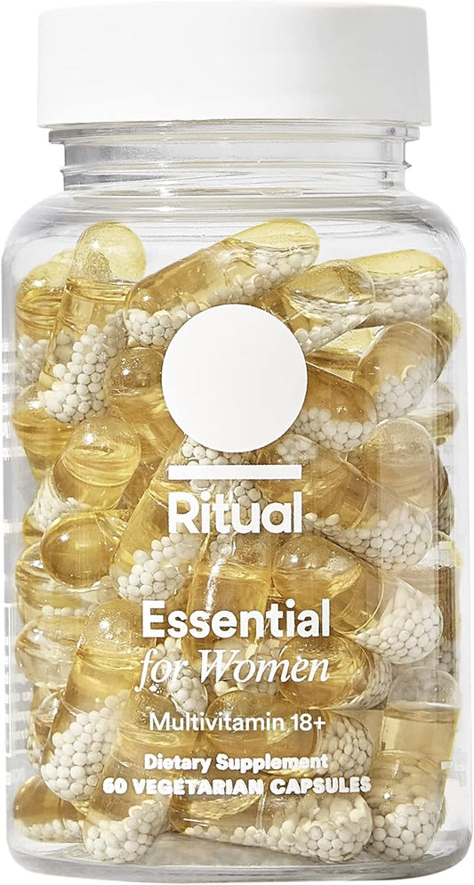 Ritual Multivitamin for Women 18+ with Vitamin D3 for Immune Support*, Omega 3 DHA, B12, Iron, Vegan, Gluten Free, Non GMO, USP Verified, 30 Day Supply, 60 Capsules