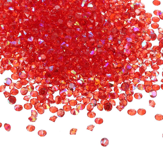 PATIKIL 14000Pcs Wedding Table Scatter Confetti Crystals 3mm Acrylic Diamonds Vase Fillers Gems for Table Centerpiece Decorations Bridal Shower Party, Red AB