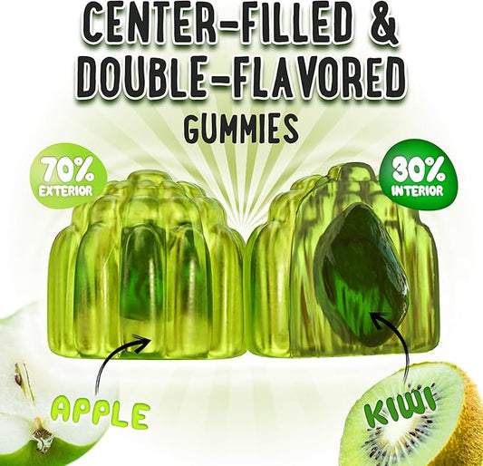 Center-Filled Vitamin D3 K2 Gummies - Kids, Teens & Adults - Supplement for Healthy Teeth, Bone, Energy & Immunity - 5000 IU D3, 120 mcg K2(MK-7), 120 mg Calcium - Vegan & Non-GMO - 120 Count