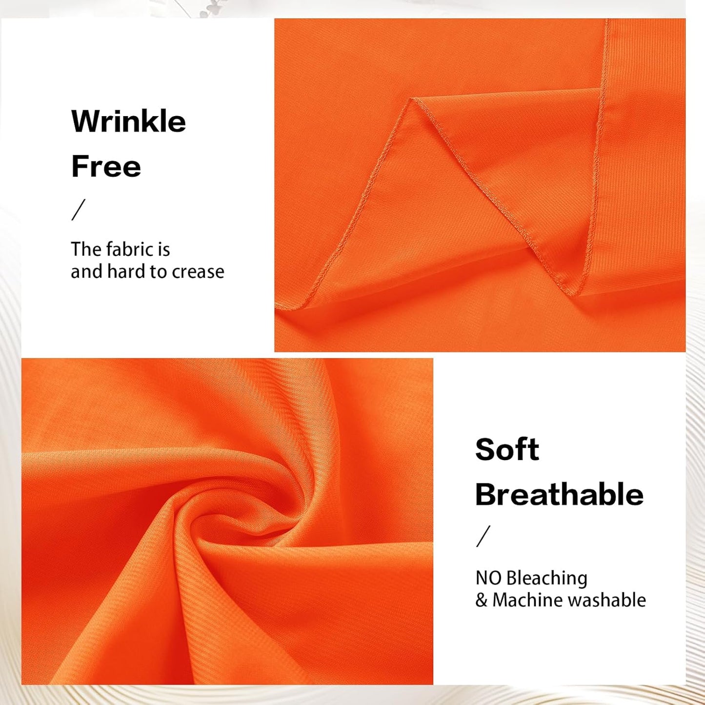 VOK Orange Wedding Arch Draping Fabric Chiffon Fabric, 29in x 18Ft 2 Panels Sheer Chiffon Outdoor Curtain for Wedding Ceremony Birthday Party Decoration (Orange,2 Panel)