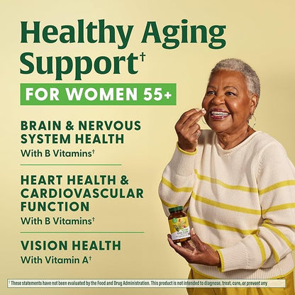 MegaFood Women's 55+ One Daily Multivitamin for Women - with Vitamin A, C, D3 & E for Optimal Aging Support - Plus Real Food - Bone & Immune Support Supplement - Vegetarian - 60 Tabs