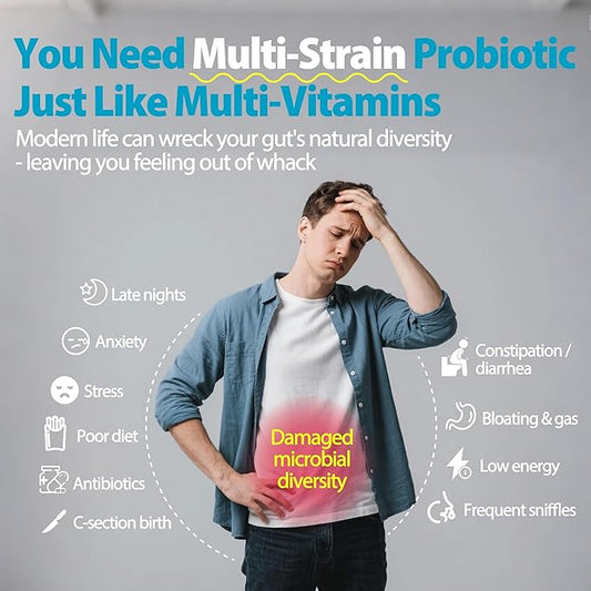 Life-Space 2 Month Serving Premium Broad Spectrum Probiotics, 32 Billion CFU & 15 Diverse Strains, Formulated for Daily Digestive Health & Immune Health, Probiotics for Women & Men, 60 Veg Capsules