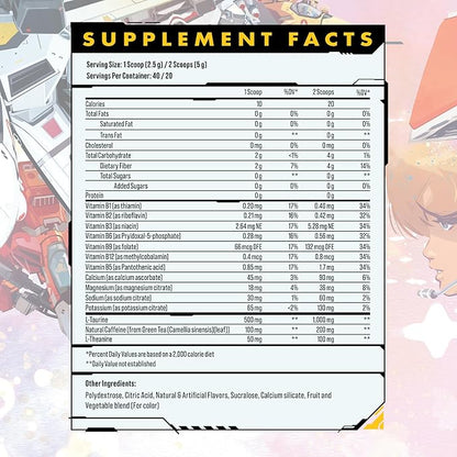 Advanced Energy - Energy Boosting Formula with Electrolytes for Hydration - L-Theanine Combats Jitters - Sugar Free & Keto Friendly - (40 Servings) (Robotech Yuzu)