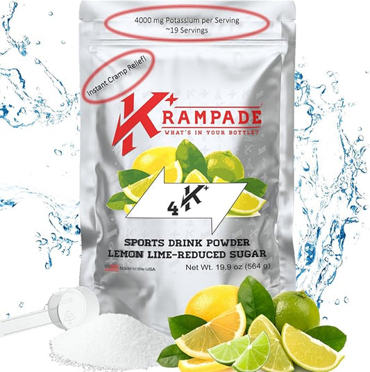 Electrolytes Powder Potassium Supplement - 4000 mg K+, >4X More Than Coconut Water | Instant Cramp Relief | Hydration Powder
