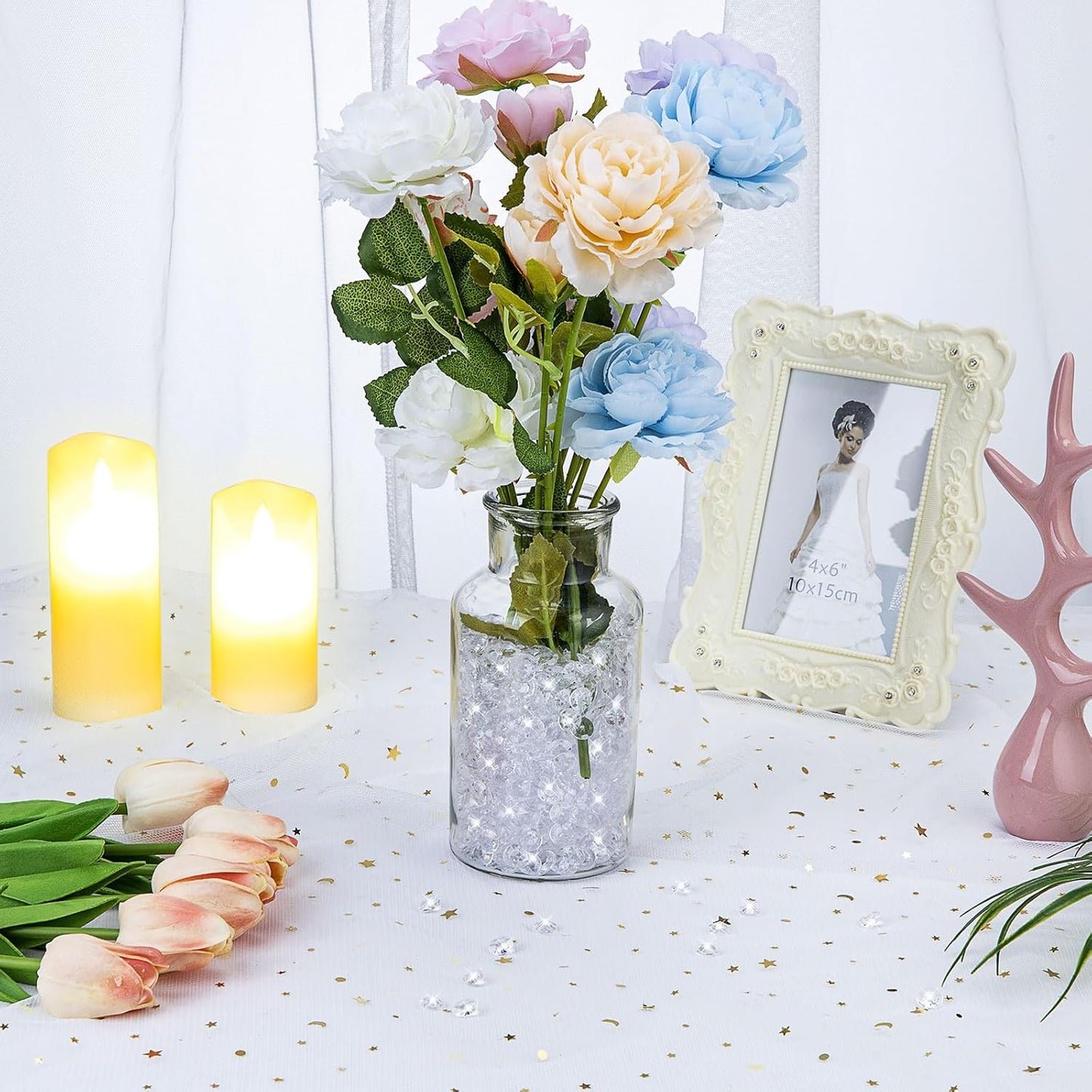 5000 pcs/Pack Wedding Table Scatter Confetti Crystals Acrylic Diamonds 6 mm Rhinestones for Wedding, Bridal Shower, Vase Beads Decorations (6mm, Grass Green)