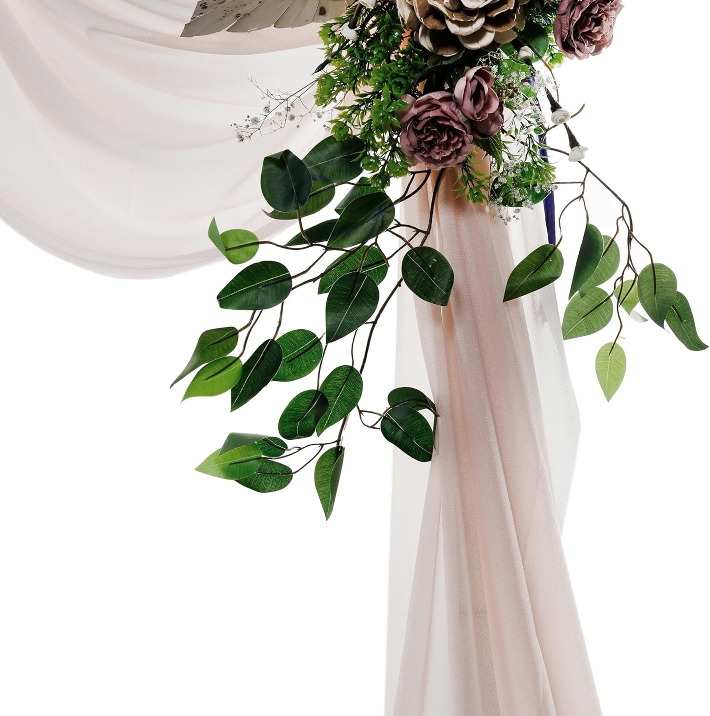 VDS Pack of 1 Panel (30 Inch X 50 Feet) Wedding Arch Draping Fabric Sheer Chiffon Fabric Drapery for Wedding Ceremony Reception Swag Backdrop Canopy Chuppah ARBO Altars Decoration (Nude)