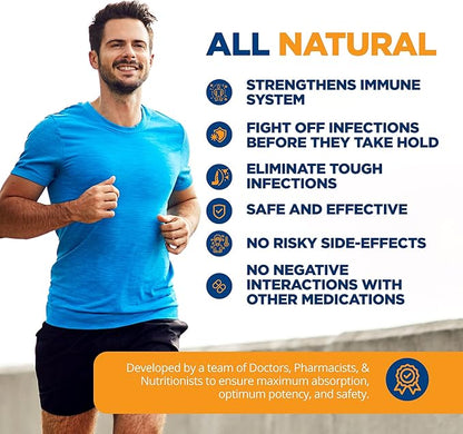 LifeSource Vitamins All Natural Anti-B for Immune Support, 14 All Natural Ingredient with Echinacea & Garlic Extract, 90 Immune Defense Capsules.