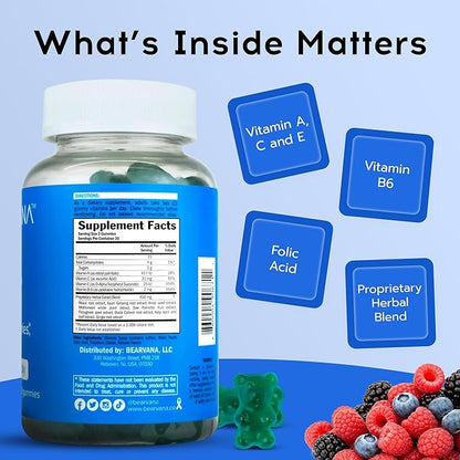 BEARVANA Peach Support Gummies for Women | Fitness Supplement | Boost Confidence | 9 Herbal Extracts Including Maca Root, Fenugreek and Ginger Root | Essential Vitamins | Berry Flavor | 60 Gummies
