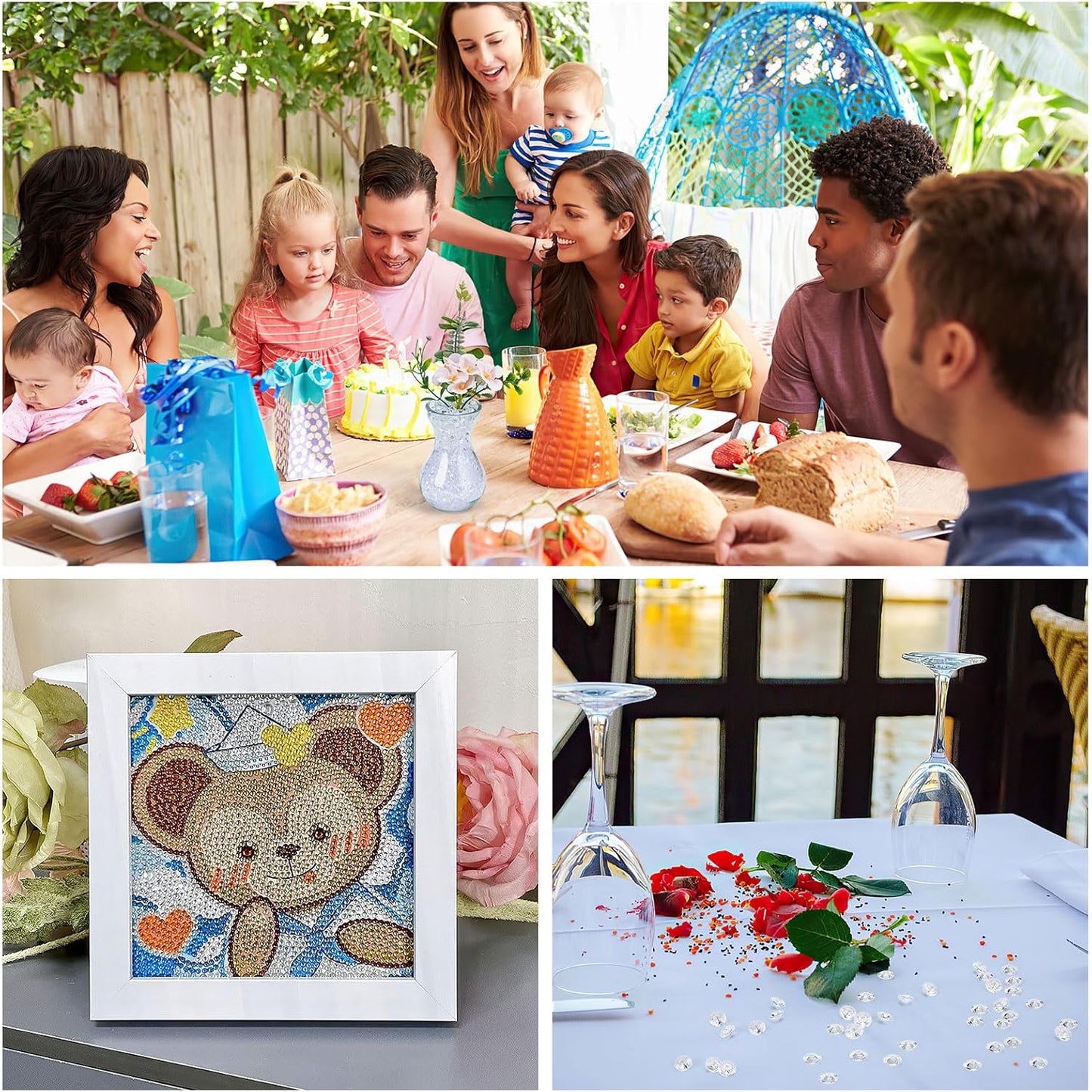 2000 pcs/Pack Wedding Table Scatter Confetti Crystals Acrylic Diamonds 8 mm Rhinestones for Wedding, Bridal Shower, Vase Beads Decorations (8mm, Dark Purple)