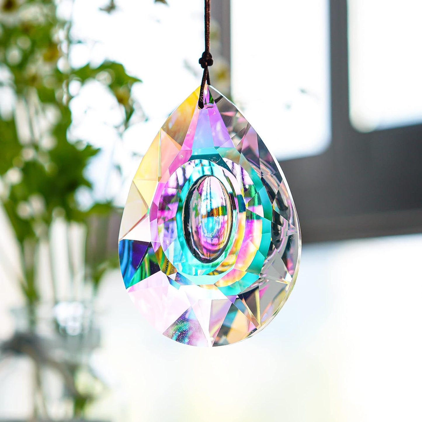 H&D HYALINE & DORA 89mm/3.5in Hanging Chandelier Crystals Prisms for Window Suncatchers Chandelier Parts Rainbow Maker Pendants