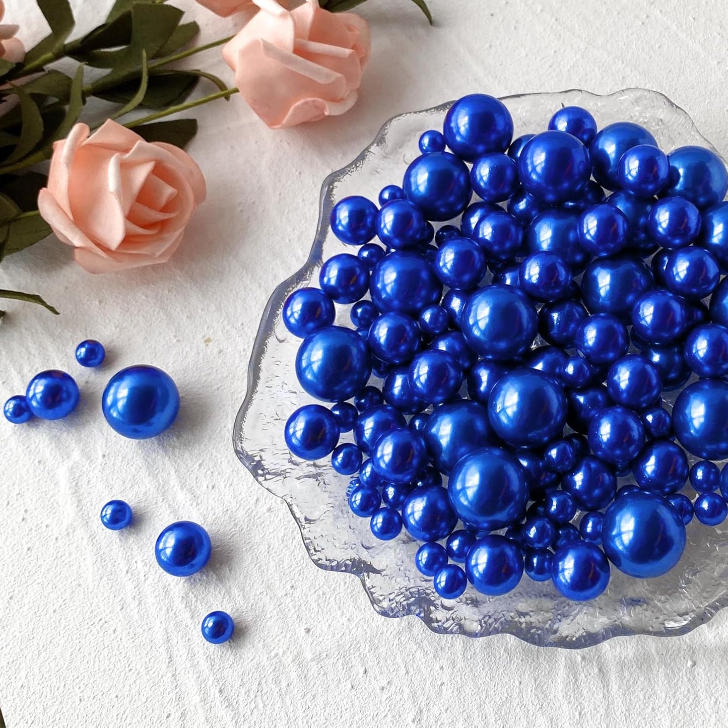 120 PCS 8/14/20mm No Hole Polish Pearl Beads for Centerpiece, Dark Purple Beads Decorative Vase Fillers, Plastics Pearls for Vases, Table Scatters, Wedding Party Decor