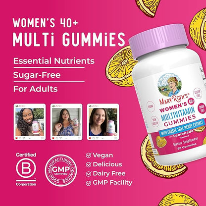 MaryRuth Organics, Sugar Free, Vegan Vitamin Gummy, Immune Support Daily Multivitamin + Chasteberry, Hair, Skin and Nail for Women, 60 Count, Pack of 1
