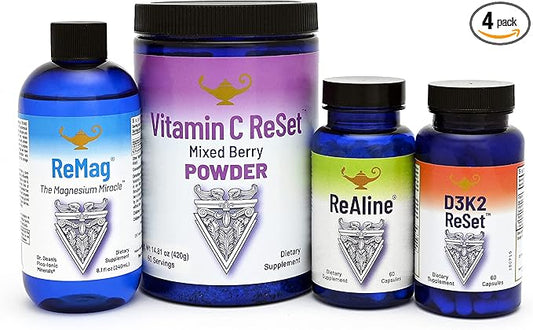 RnA ReSet - The Longevity Bundle - ReMag Magnesium, Vitamin C, Vitamin D, ReAline Vitamin B Complex