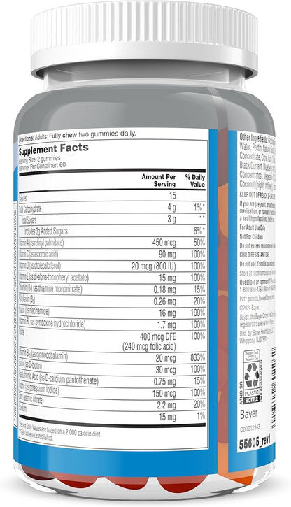 One A Day Men’s 50+ Daily Essentials Multivitamin Gummies, Multivitamin for Men Over 50, Fruit Medley Flavor, 120 Gummies