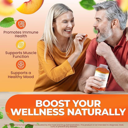 Vitamin D3 10000 IU & Vitamin K2 Gummies - Extra Strength, Sugar-Free, High Absorption - Bone, Joint, Immune, Heart, Brain & Mood Support - Non-GMO, Gluten-Free, Fiber-Based with Prebiotics, 30 Count
