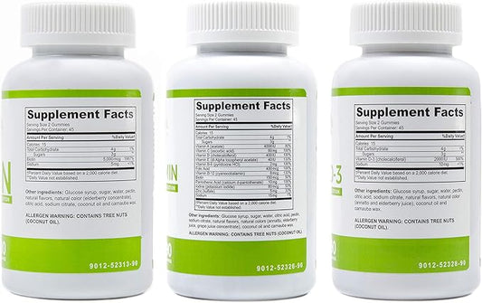 BariSlim Bariatric Multivitamin Gummies - Specially Formulated Gummy Vitamin for Patients After Weight Loss Surgery - Easy to Digest & Great Tasting Fruit Flavors | Pack of 3 (90 Fruit Chews)