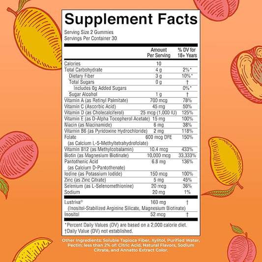 MaryRuth's Multivitamin + Hair Growth Gummies | with Lustriva® | Biotin 10000mcg | B Vitamins | Formulated for Thicker Hair, Wrinkles, Fine Lines, Skin Care | Ages 18+ | 30 Servings