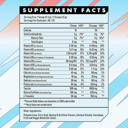 Advanced Energy - Energy Boosting Formula with Electrolytes for Hydration - L-Theanine to Combat Jitters - Sugar Free & Keto Friendly - No Maltodextrin (40 Servings) (Rocket Pop)