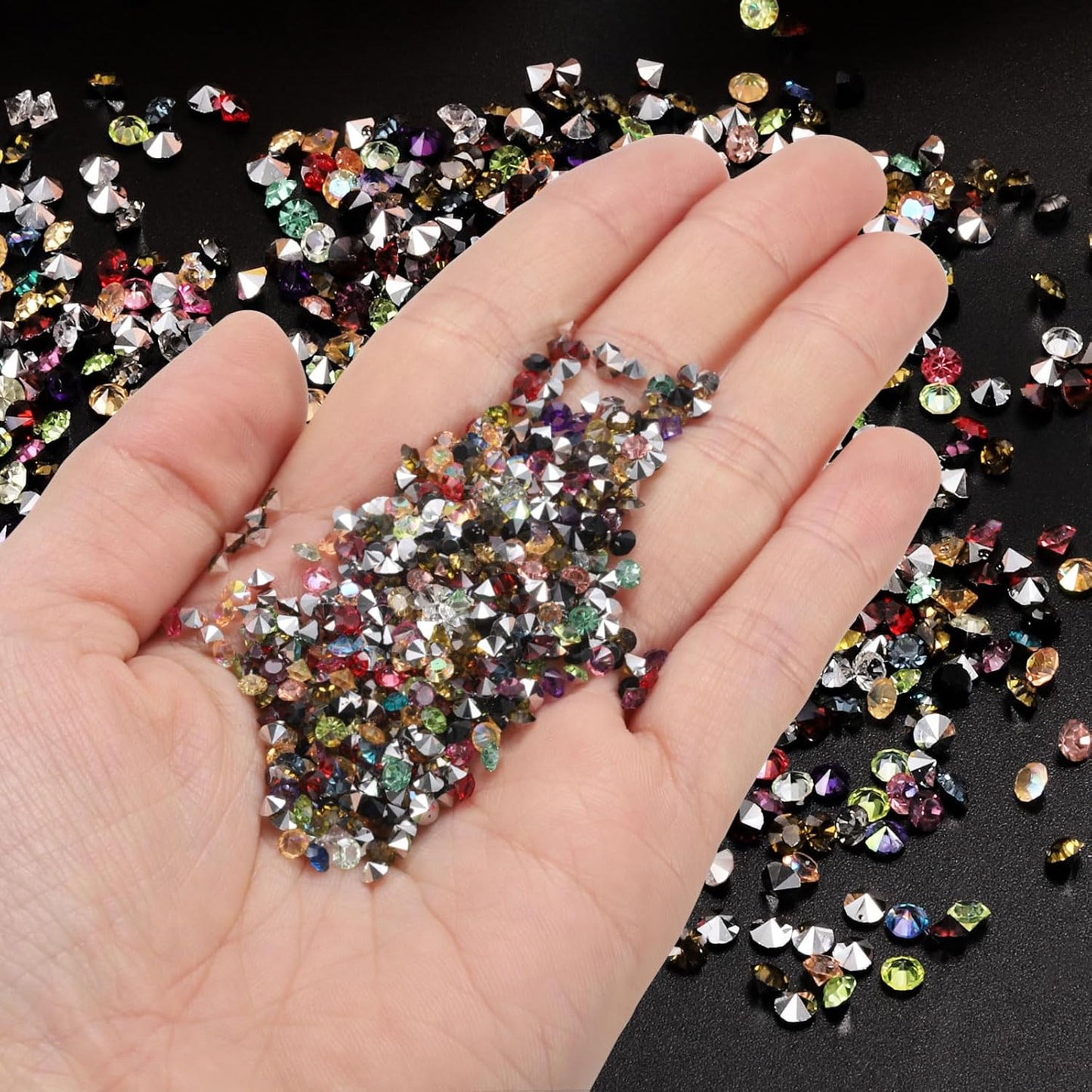 PATIKIL 14000Pcs Wedding Table Scatter Confetti Crystals 3mm Acrylic Diamonds Vase Fillers Gems for Table Centerpiece Decorations Bridal Shower Party, Light Pink AB