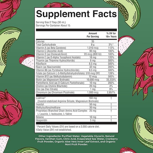 MaryRuth's Liquid Multivitamin + Hair Growth | Biotin 10000mcg | Lustriva Hair Growth Supplement | Clinically Tested in Women for Thicker Hair & Facial Wrinkle | Skin Care | Ages 18+ | 15.22 Fl Oz