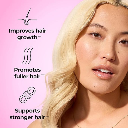 HUM Hair Strong - Hair Growth Vitamins with Biotin, Zinc, and Fo-Ti for Healthy Hair, Skin & Nails - Vegan Hair Supplement for Women | Biotin Supplement, (30 Capsules)